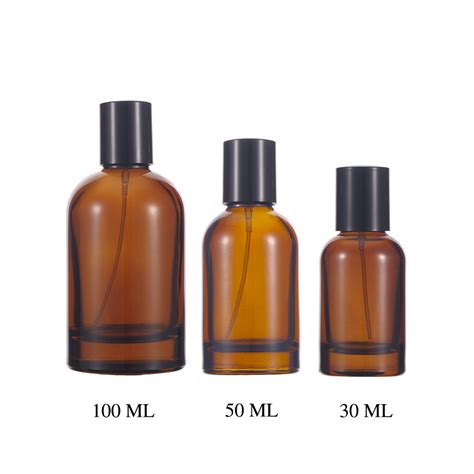 30ml 50ml 100ml Crimp Perfume Bottle Cylinder Amber Crimp Glass Bottle