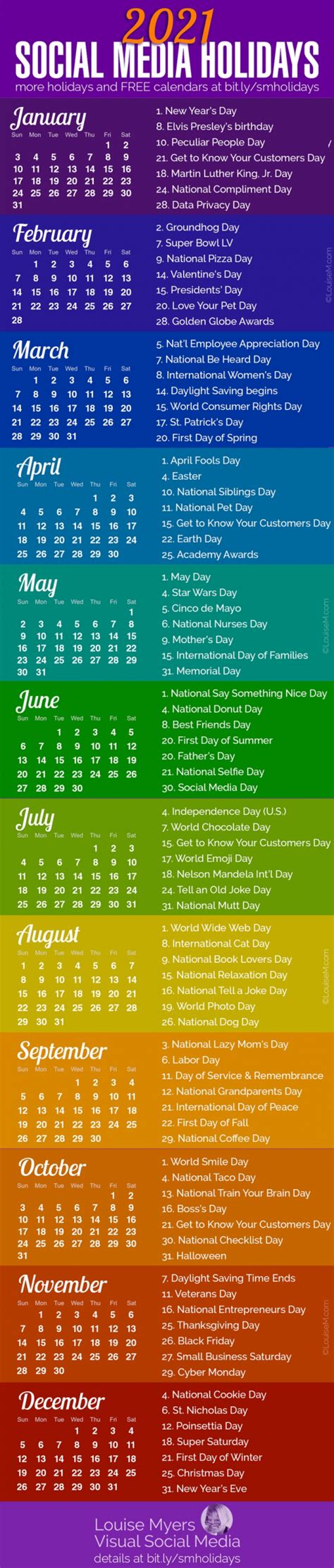 Pick Printable List Of 2021 National Days Best Calendar Example Riset