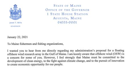 Governor Mills Announces Actions To Advance Floating Offshore Wind