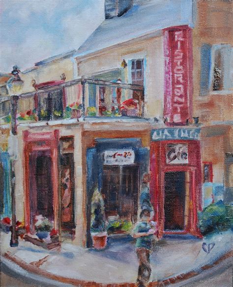 Sale Cafe Painting Street Corner Cafe Boston Restaurant by cdemum