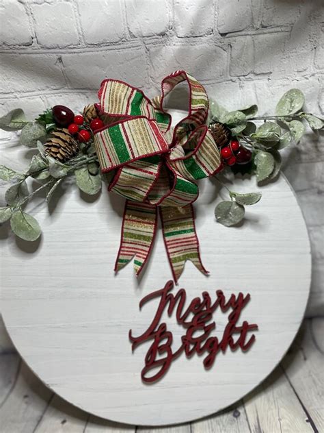 Merry Christmas Wood Door Sign 3d Christmas Door Hanger Etsy