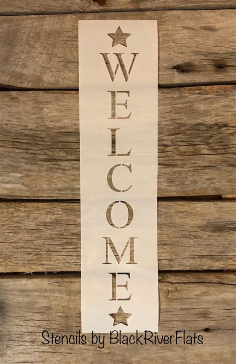 Vertical Star Welcome Stencil/ Reusable Stencil/7mil Mylar/ Welcome ...