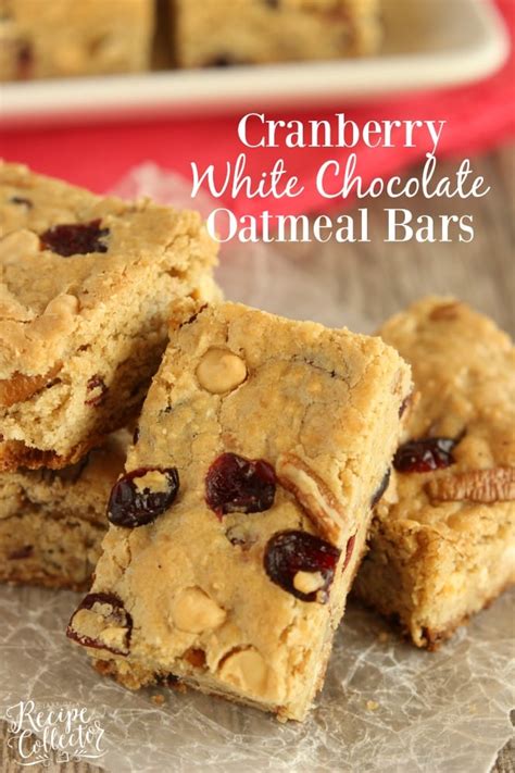 Cranberry White Chocolate Oatmeal Bars Diary Of A Recipe Collector