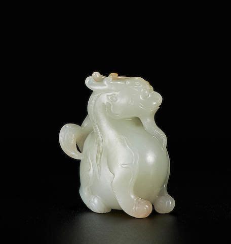 A White Jade Mythical Beast Tianlu Ming Dynasty 2 Mythical Beast