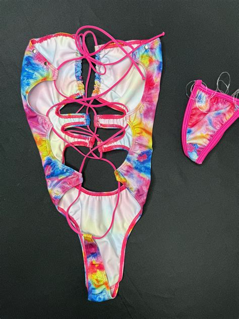 Metallic Rainbow Spandex One-Piece Lingerie Outfit – Lingeriebydylan