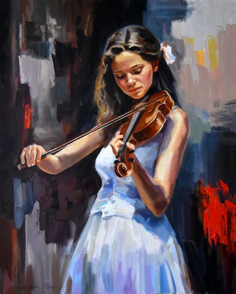 Buy The Violin Player Painting By Serghei Ghetiu