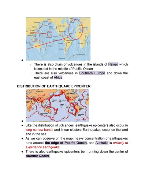 Solution Gr 10 Notes In Science Distribution Of Active Volcanoes