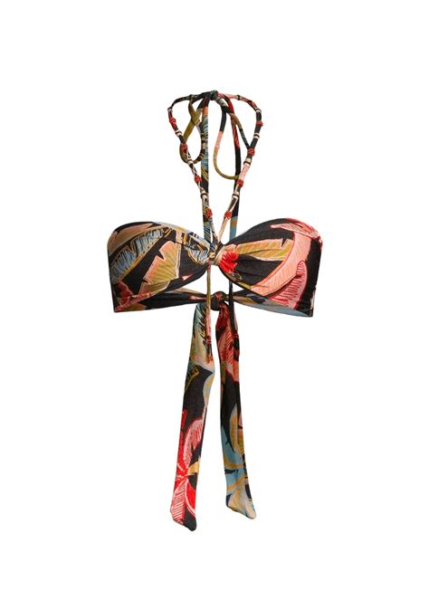 Farm Rio Coconut Night Halter Bikini Top J Cathell