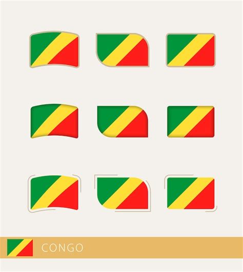 Banderas vectoriales de congo colección de banderas de congo Vector