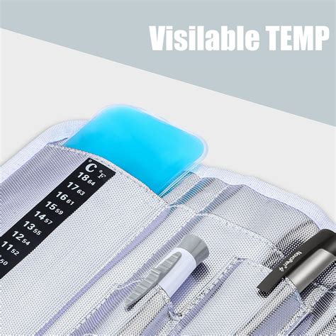 ZICCGA Insulin Cooler Travel Case for Pen Diabetics Medication Bag Organizer with 4 Ice Packs ...