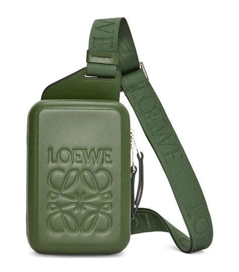 Mens Loewe Green Molded Sling Cross Body Bag Harrods Us