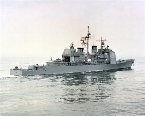 A Starboard Quarter View Of The Guided Missile Cruiser Uss Lake Erie