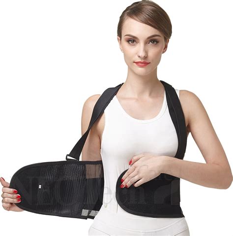 Neotech Care Back Brace With Suspenders Shoulder Straps Gym Black Color