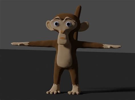 Monkey Cartoon Free Vr Ar Low Poly D Model Rigged Cgtrader