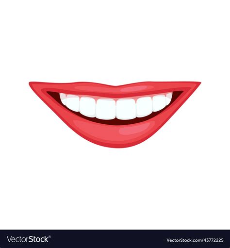 Happy smile smiling mouth with white teeth Vector Image