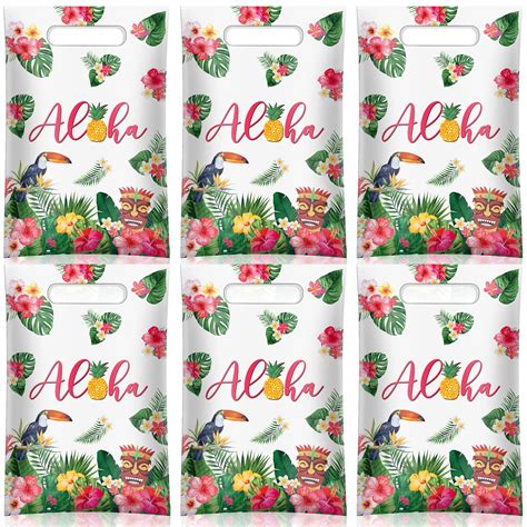 Amazon Perkoop Pcs Hawaiian Gift Bags Aloha Summer Bags With