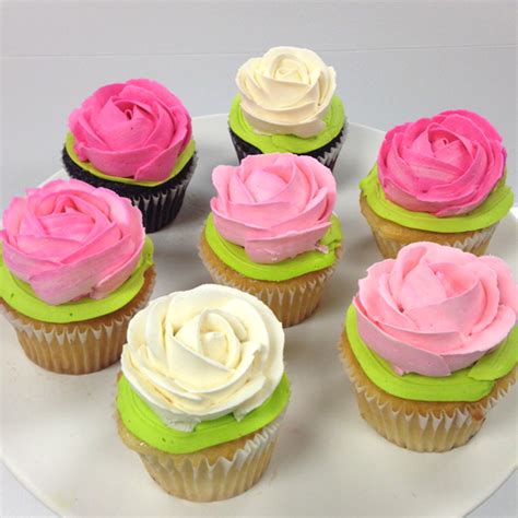 Pink And Green Wedding Cupcakes