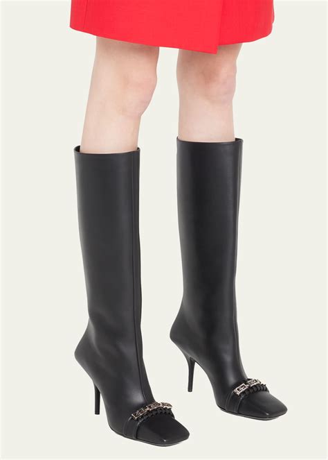 Givenchy Woven G Chain Calfskin Tall Boots Bergdorf Goodman