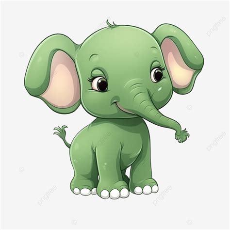 Green Elephant Cartoon Illustration, Elephant, Cartoon, Trunk PNG Transparent Image and Clipart ...