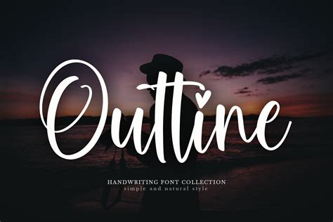 Outline Font by Black line · Creative Fabrica