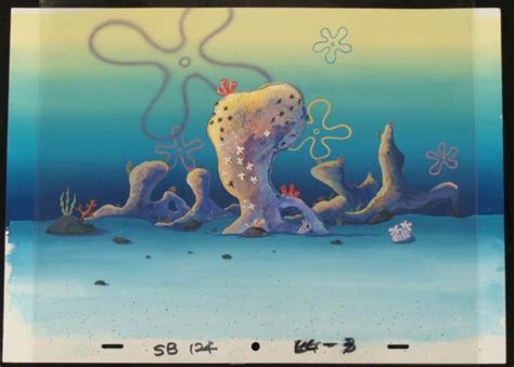 Background Cel Spongebob Original Production Rocks Art