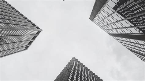 wallpaper buildings bottom view bw hd picture image