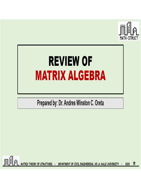 Math Struct 01 Matrix Algebra Pdf Matrix Mathematics Determinant