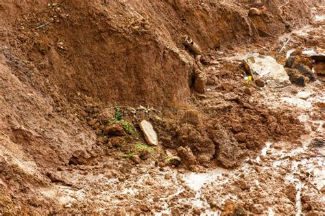 Erosione Del Suolo Vicina Dello Scorrevole Immagine Stock Immagine Di