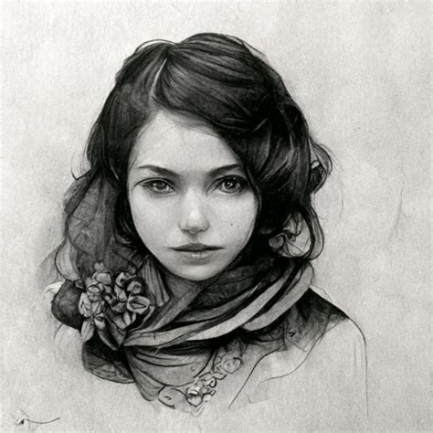 Beautiful Black And White Portrait Intricate Details Midjourney