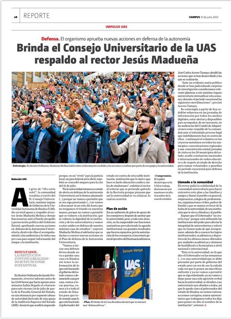 Brinda el consejo universitario de la UAS respaldo al rector Jesús