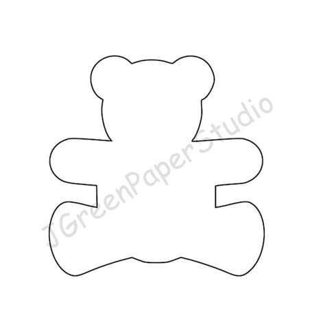 Teddy Bear Outline Template