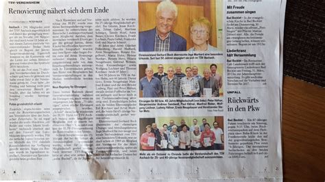 Bericht Von Der Jahreshauptversammlung Aus Der Saale Zeitung Vom