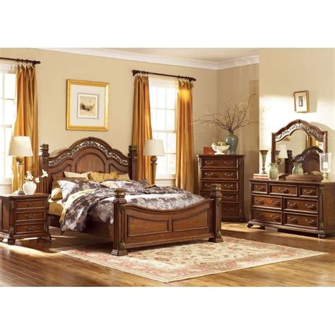 Messina Brown Piece Queen Bedroom Set Rc Willey King Bedroom Sets