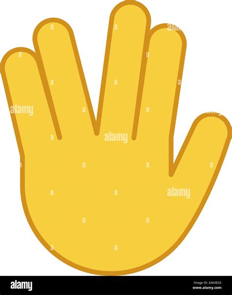 Vulcan Salute Emoji Color Icon Live Long And Prosper Hand Gesture