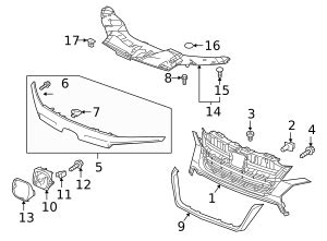 2019 2022 Honda Pilot Grille Front Trim 71150 TG7 A60 OEM Parts Online