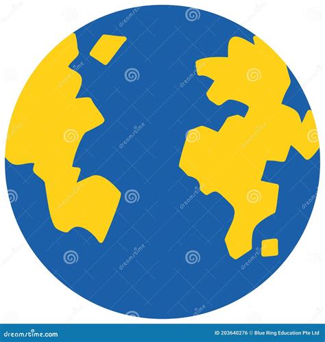 Blue And Yellow Globe Icon Isolated On White Background Stock Vector