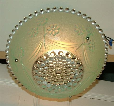 Vintage Antique Glass Hanging Ceiling Light Shade Fixture