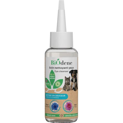 BIODÈNE SOIN NETTOYANT DES YEUX Nettoie en douceur BIO Chien chat 100ML