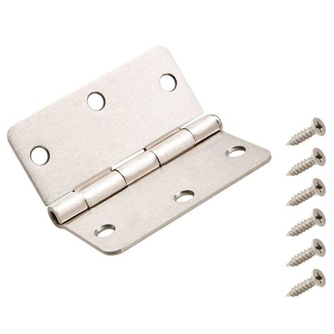 Everbilt 3 In X 14 In Satin Nickel Radius Door Hinge 14981 The