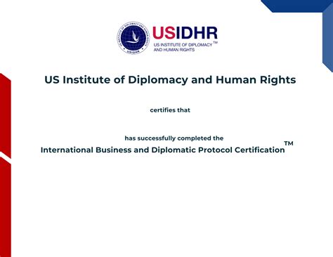 Us Institute Of Diplomacy And Human Rights Credentials • Accredible • Certificates Badges And