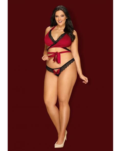 Obsessive Lingerie Set Intimo Rosso Smeraldo Sensuelia Taglia Curvy