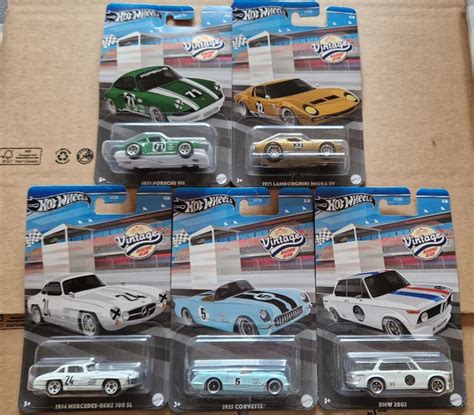 HOT WHEELS SET Vintage Racing Club Lot De 5 Mercedes Bmw Porsche CP28