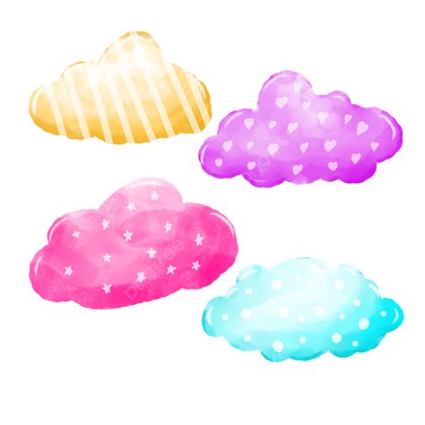 Texture Cloud Hd Transparent Cute Textured Watercolor Cloud Cute