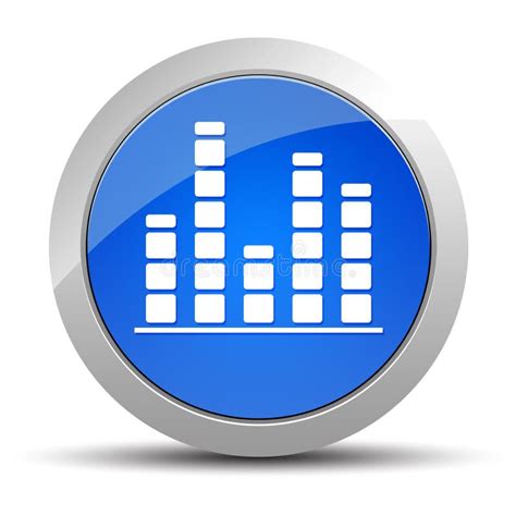 Equalizer Icon Futuristic Blue Round Button Vector Illustration Stock