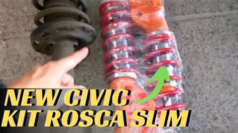 New Civic Rebaixado Suspensão de Rosca Slim e Rodas Originais