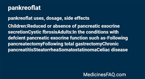 pankreoflat  dosage side effects food interaction faq