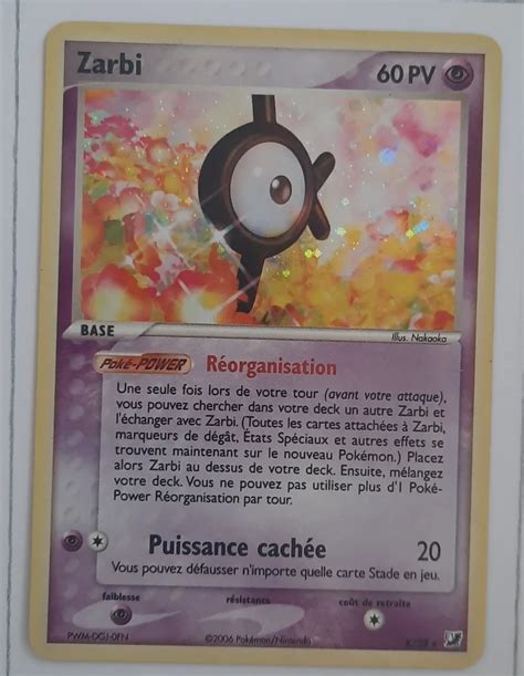 Zarbi K 28 EX Forces Cachées carte Pokemon