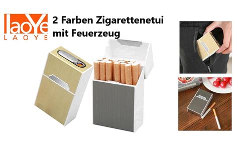 Laoye Farben Zigarettenetui Mit Feuerzeug Aluminium Zigarettenbox