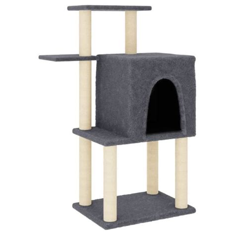 Arbre à chat avec griffoirs en sisal gris foncé 97 cm NOUVEAU RUIDA