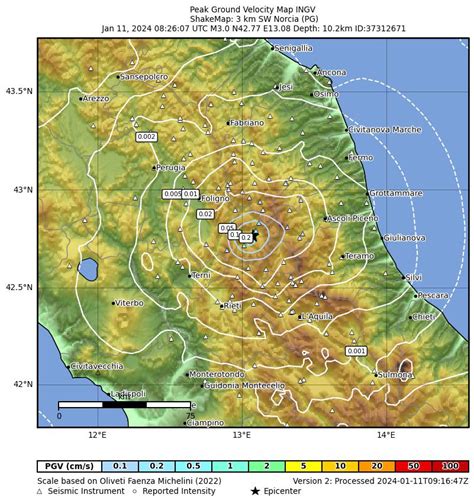 Terremoto 3 Km SW Norcia PG Magnitudo ML 3 0 11 Gennaio 2024 Ore 09